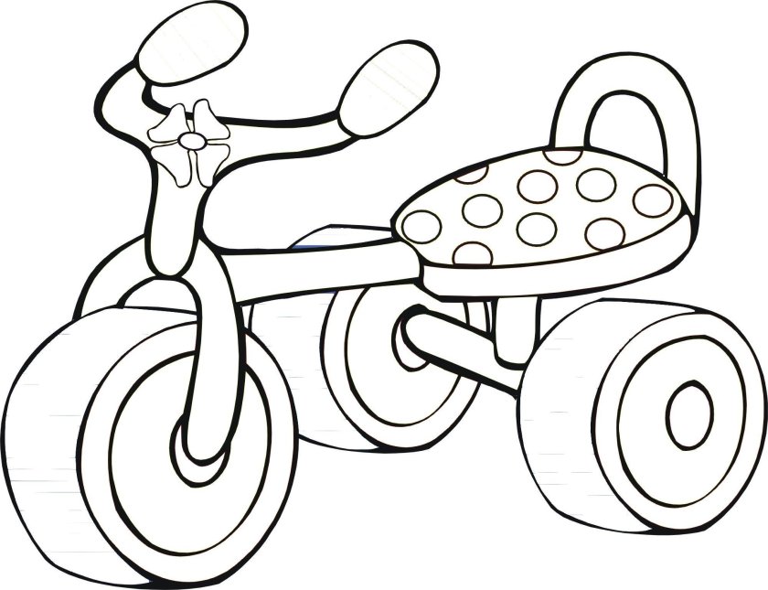 Велосипед раскраска для детей