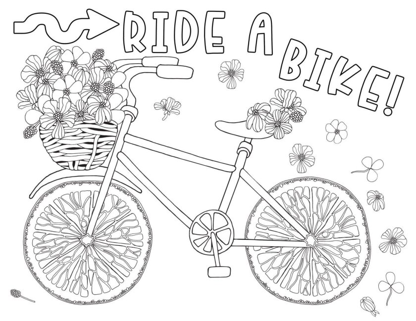 Велосипед раскраска для детей