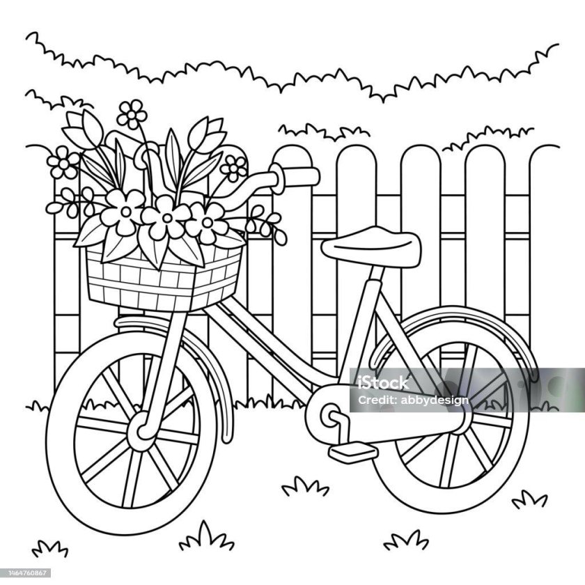 Шаблоны весенний велосипед