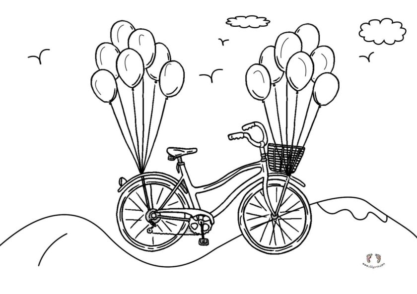 Велосипед картинка раскраска