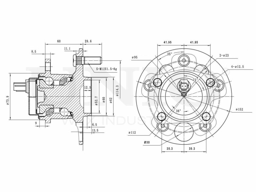 Ступица задняя с abs