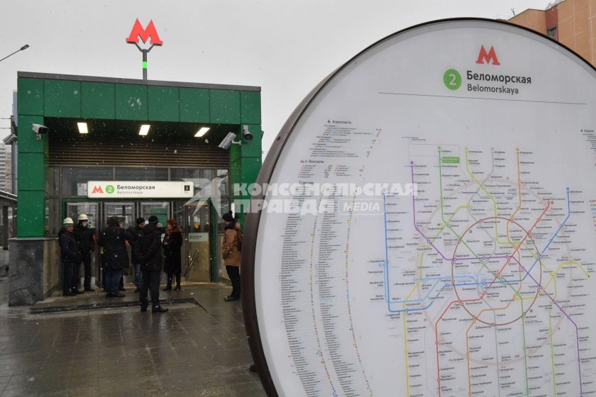 Станция Беломорская на схеме метро