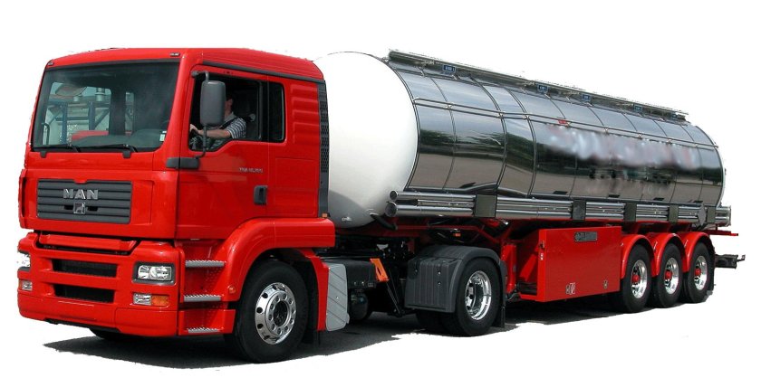 Бензовоз на белом фоне