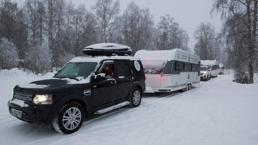 Дом на колесах зимой