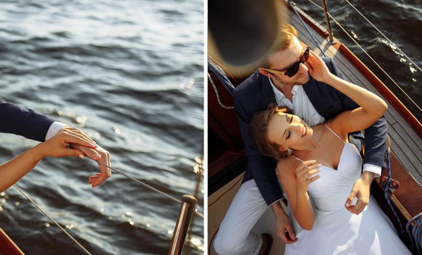 Свадебная фотосессия на яхте