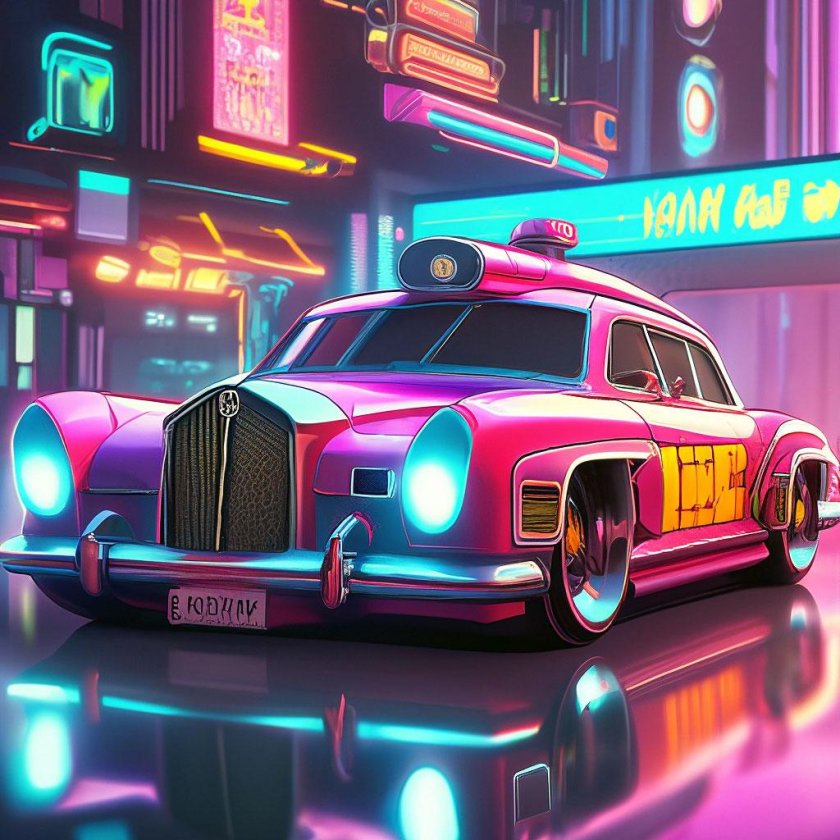 Машина в стиле киберпанк