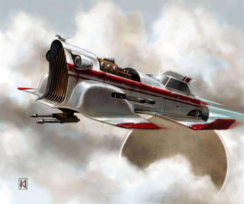Дизельпанк футуризм космический истребитель