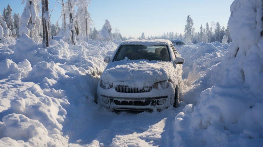 Машина под снегом