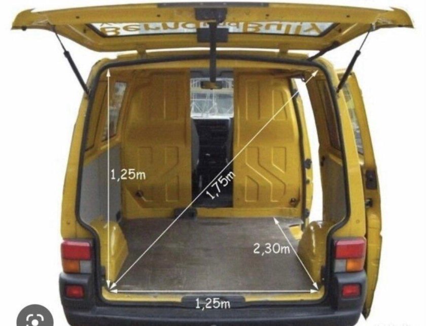 Volkswagen Transporter t4 габариты грузового отсека