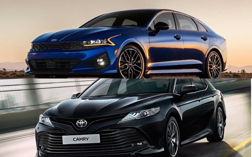 Kia k5 и Toyota Camry