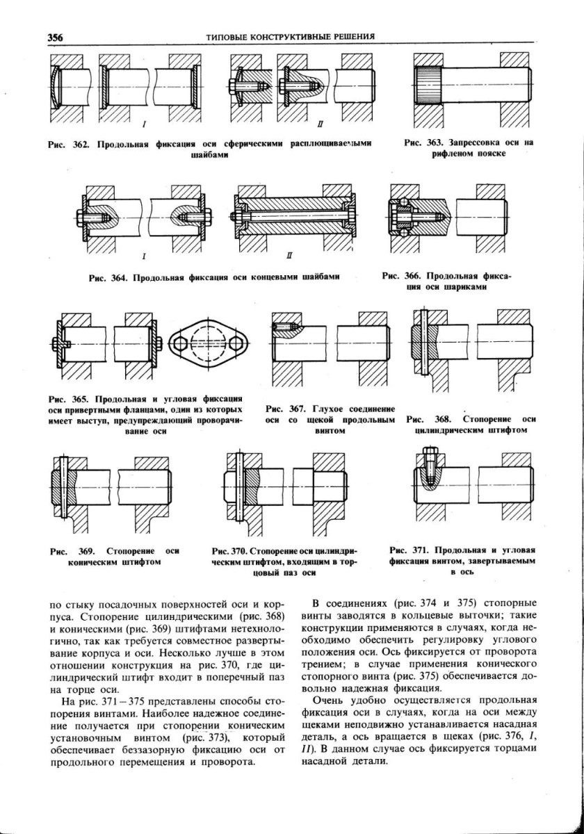 Фиксация ось от продольного перемещения