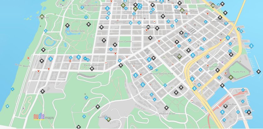 Карта Сан Франциско в watch Dogs 2