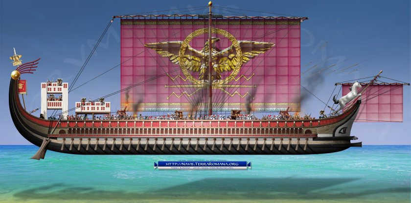 Римская бирема корабль