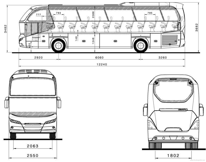Автобус Неоплан габариты