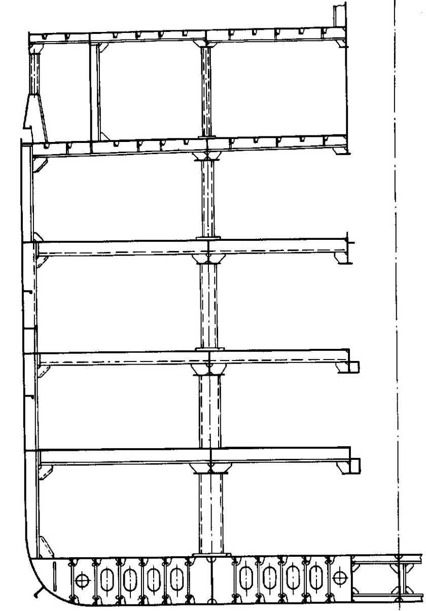 Чертеж Мидель шпангоута танкера