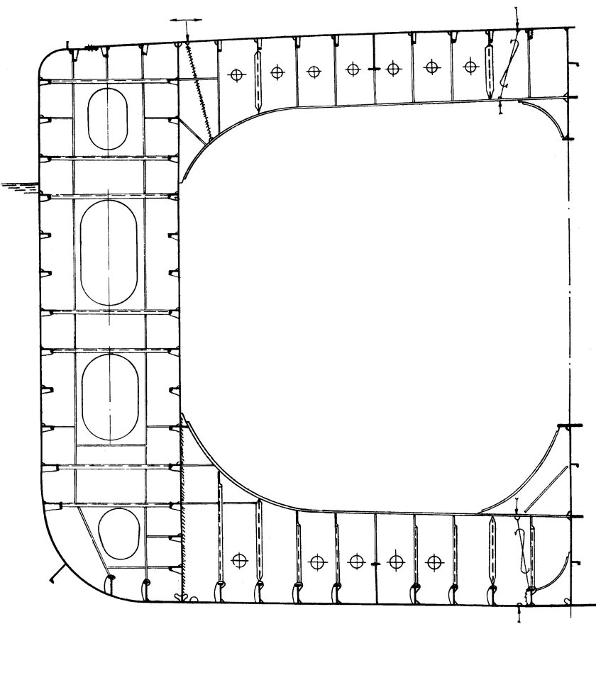 Конструктивный Мидель шпангоут сухогрузного судна
