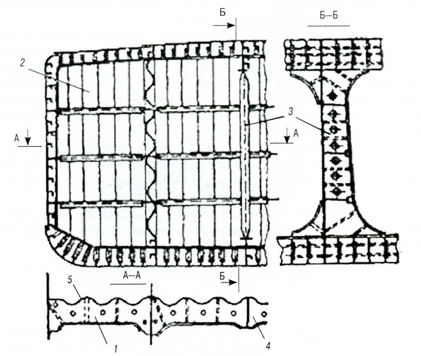 Поперечная переборка судна чертеж