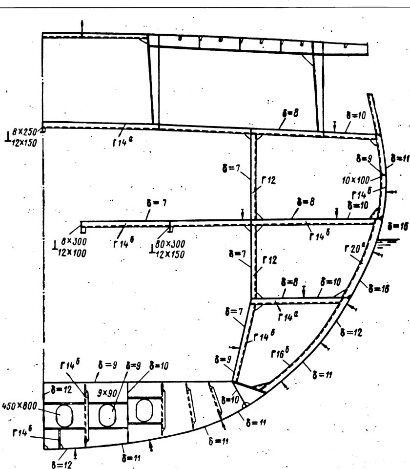 Мидель шпангоут чертеж