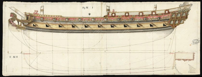 Шпангоуты парусного корабля 17 века