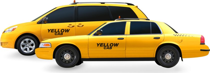 Машина такси на прозрачном фоне