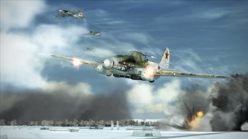 Штурмовик ил-2 в бою