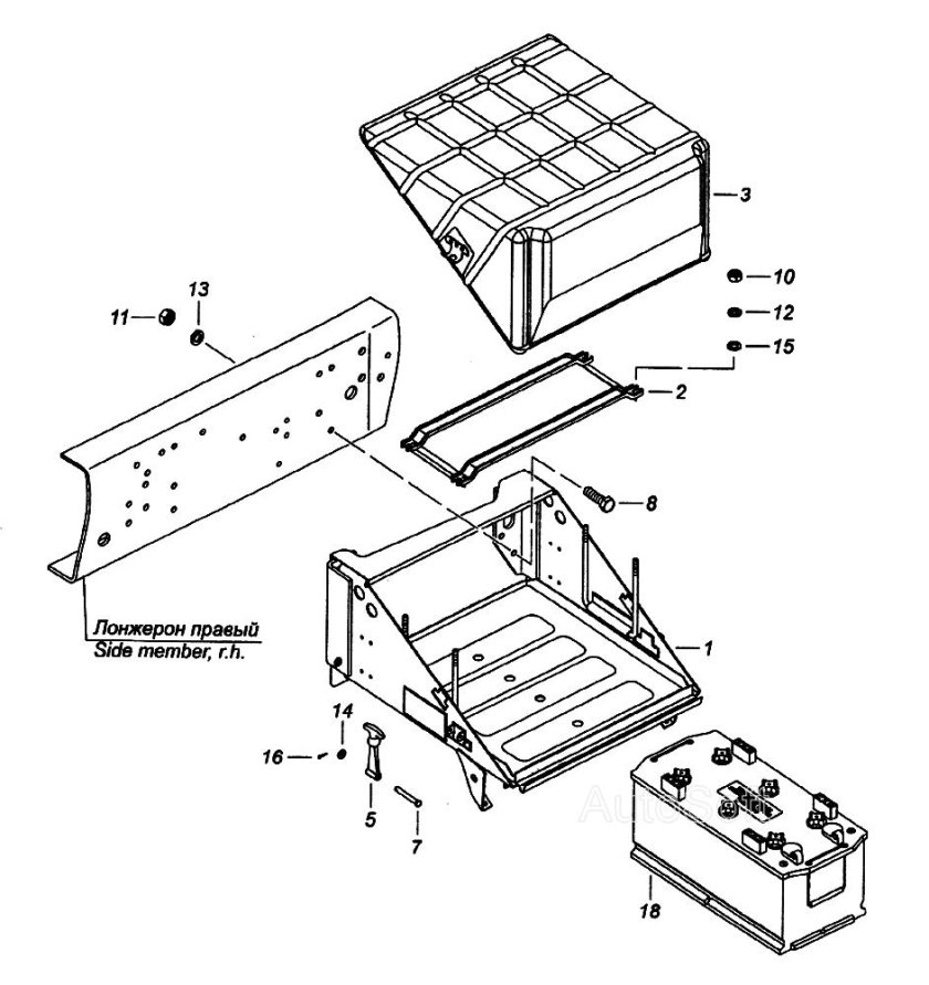 Крепление АКБ КАМАЗ 43118