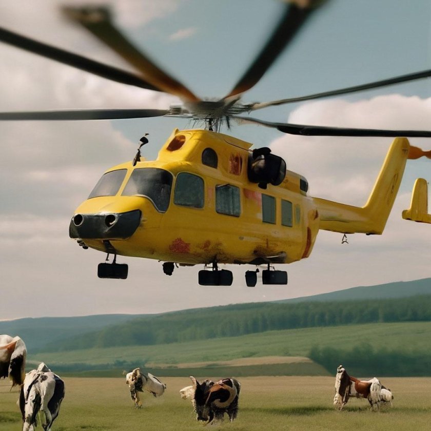 Вертолет корова