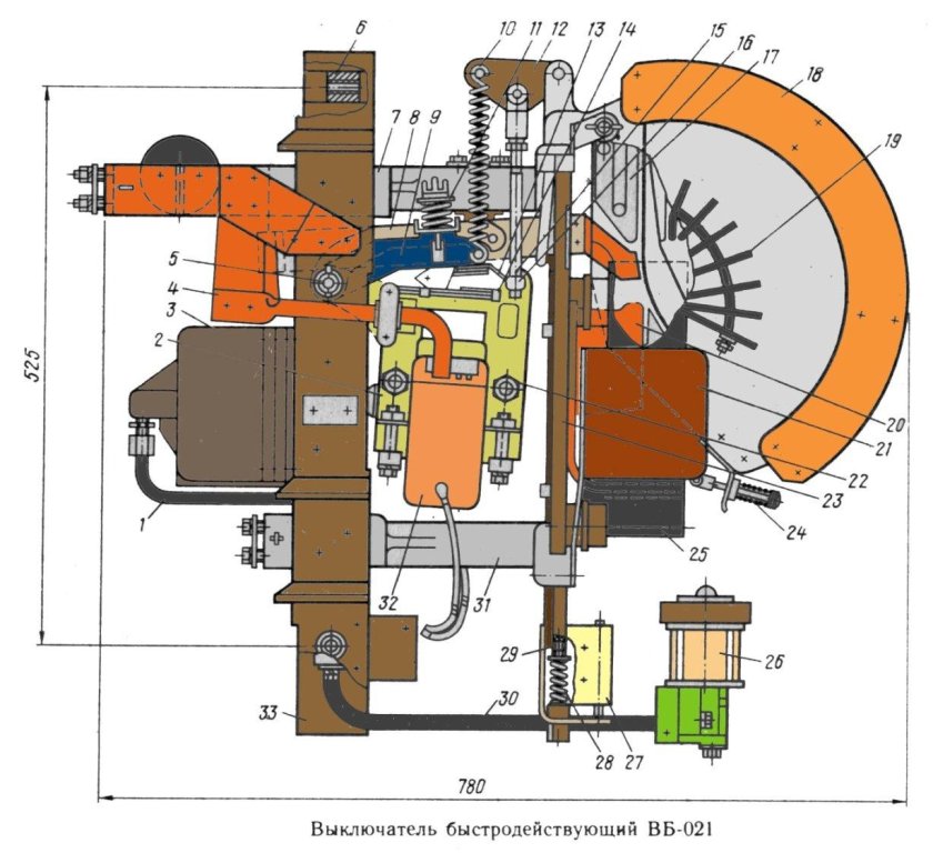 Быстродействующий выключатель электровоза вл80с