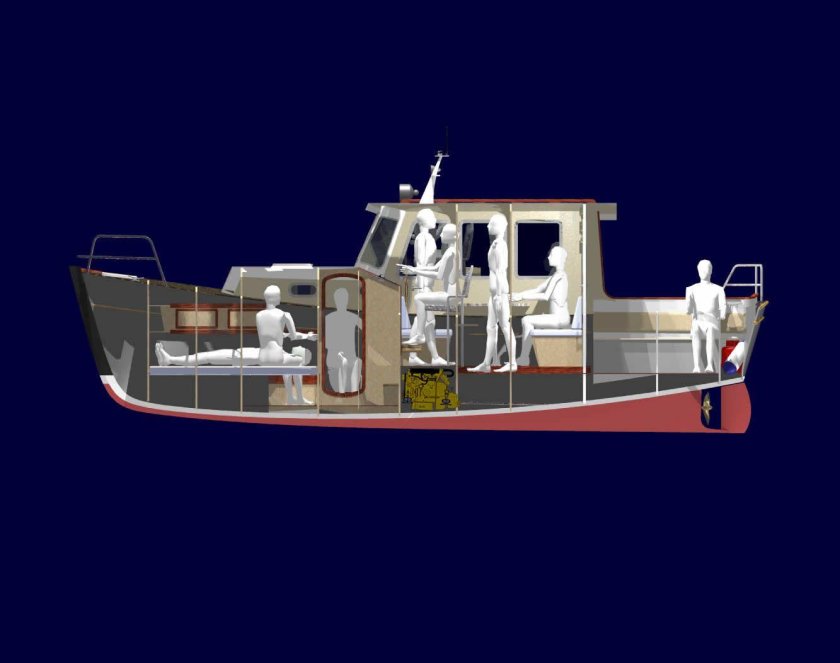 Водоизмещающий катер краб 800