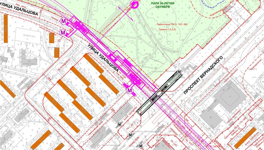 Схема станции проспект Вернадского БКЛ
