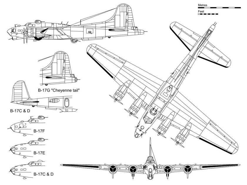 B17 бомбардировщик чертежи
