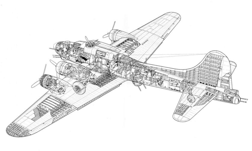 Компоновочная схема самолёта Boeing b 17
