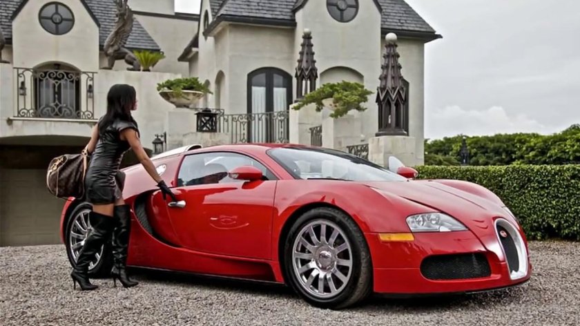 Бугатти Вейрон девушка