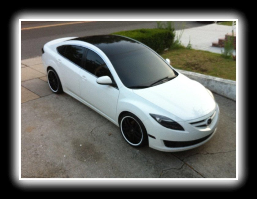 Мазда 6 GH белая с черной крышей