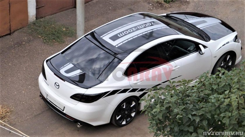 Мазда 6 GH белая с черной крышей