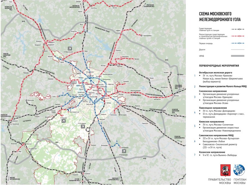 Карта ЖД путей Московской области