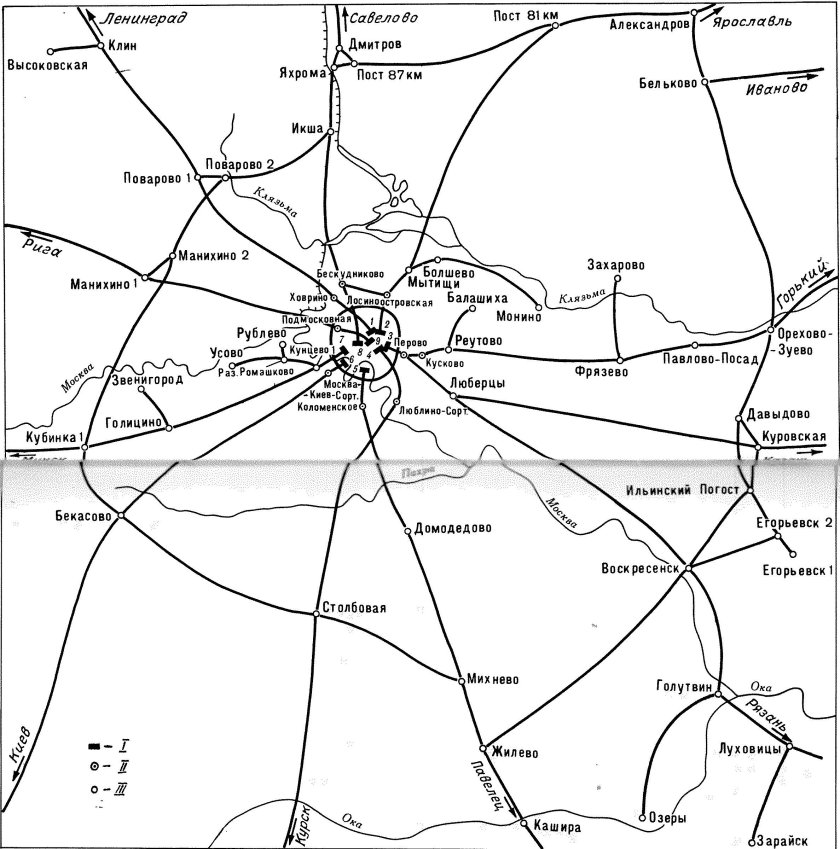 Схема путей Московского ЖД узла