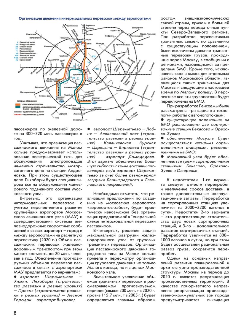 Схема Московского железнодорожного узла 2023