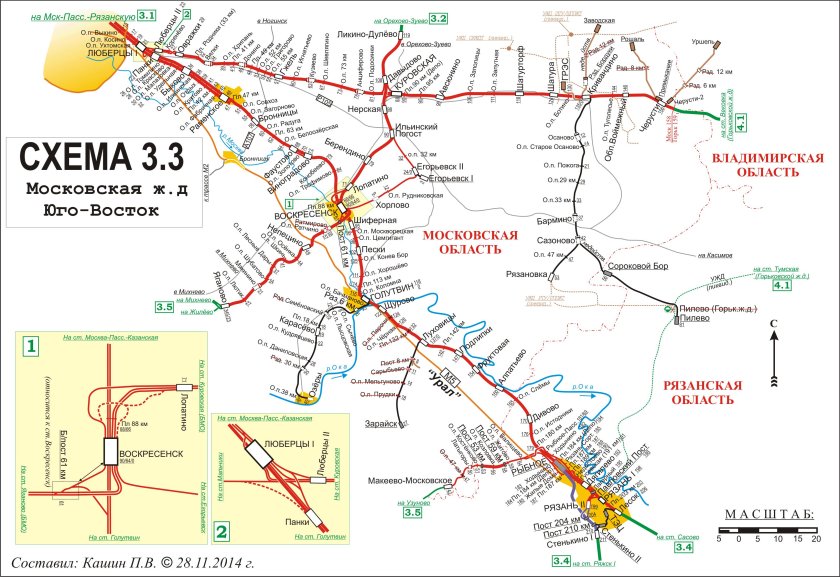 Схема Рязанской железной дороги