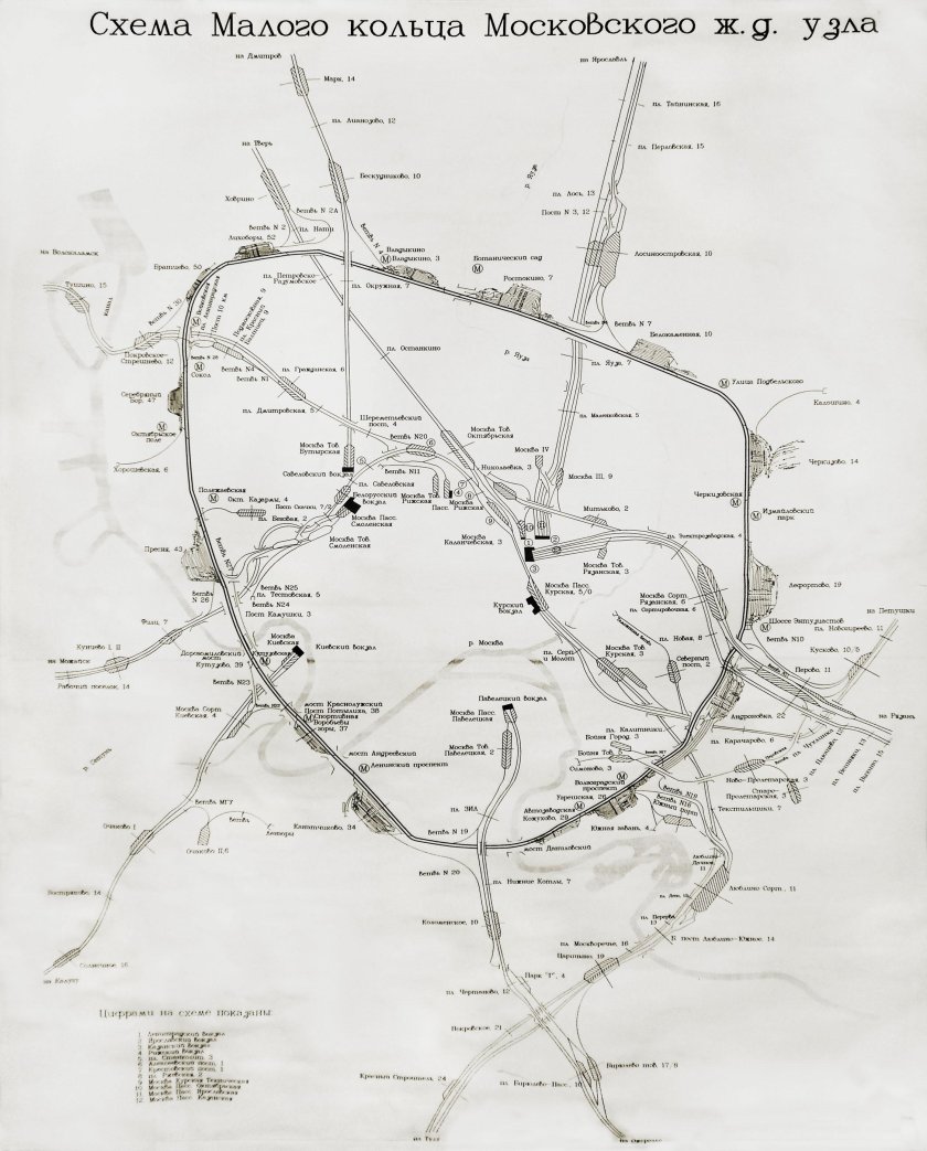 Московская Окружная железная дорога Старая схема