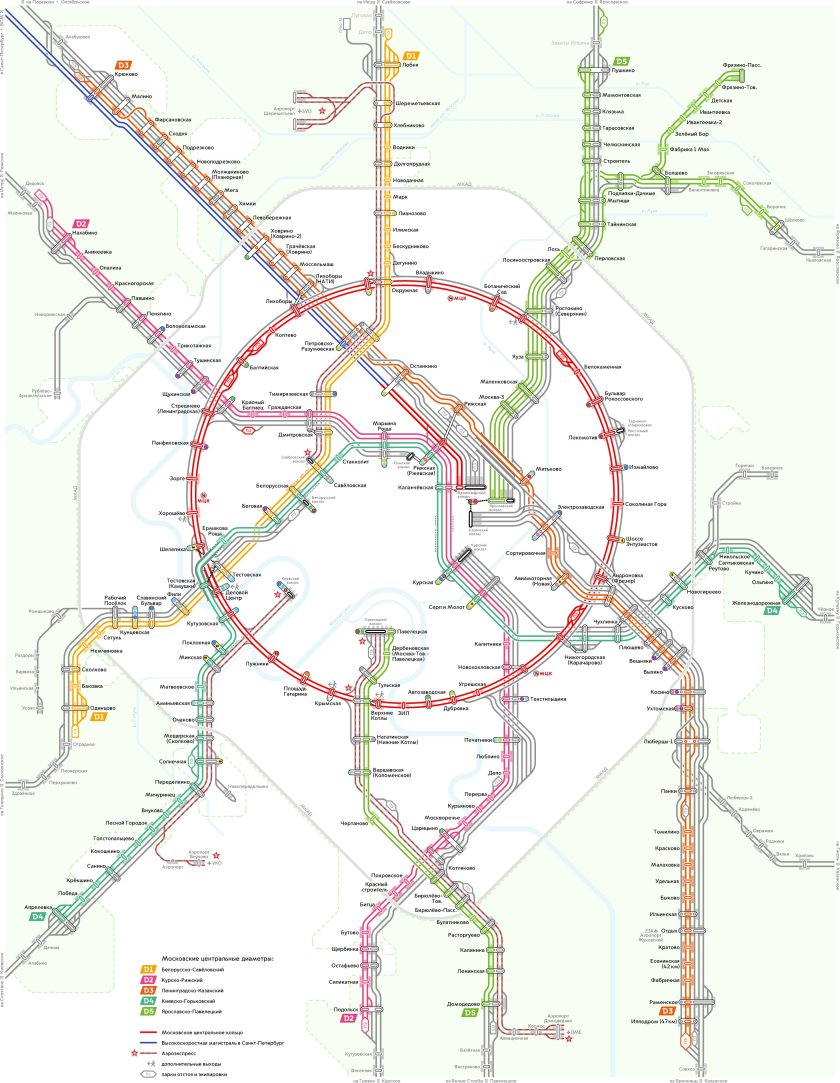МЦК 4 схема станций на карте