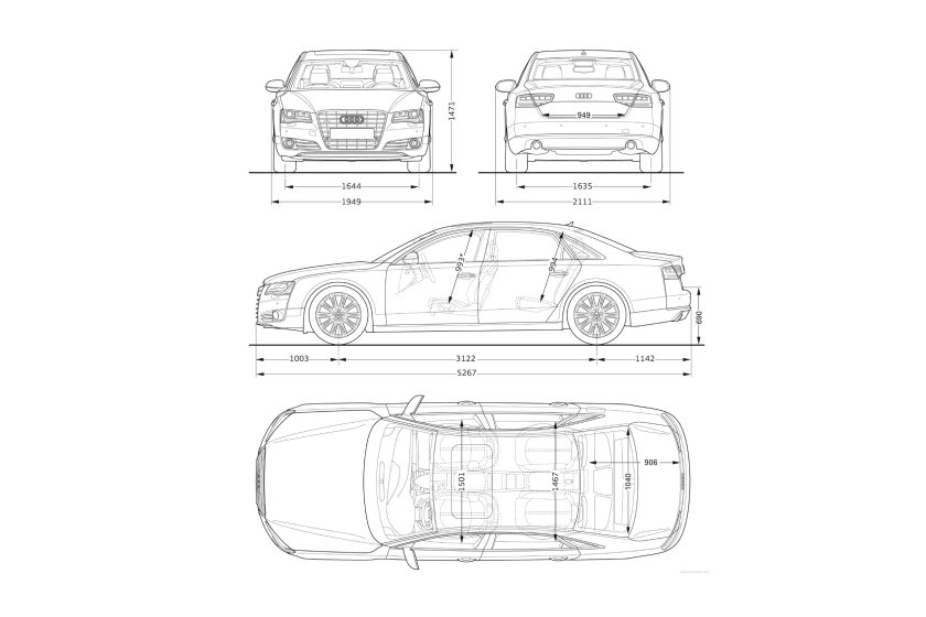 Габариты Ауди а8 д4