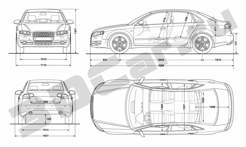 Ауди а4 2007 чертеж