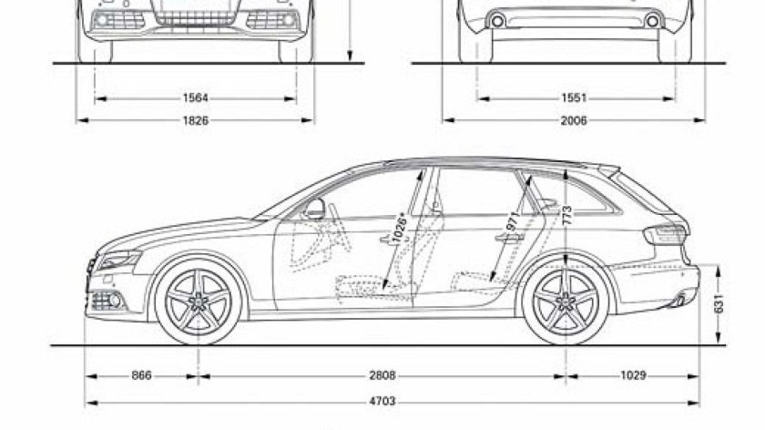 Ауди а4 универсал габариты