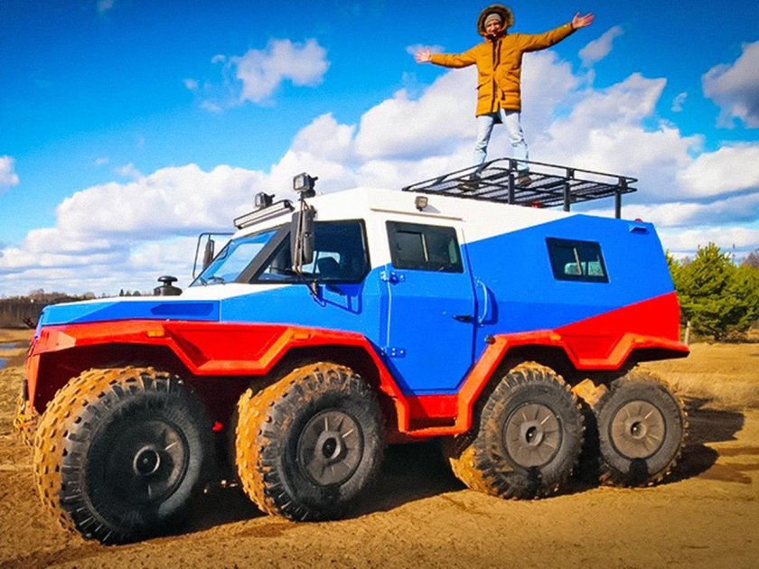 Вездеход авторос шаман 8x8 полицейский