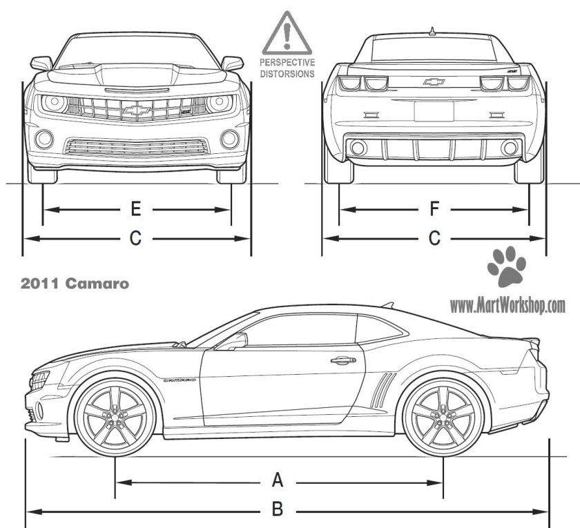 Шевроле Камаро габариты