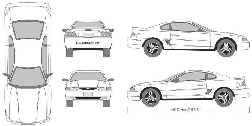 Форд Мустанг 2005 чертежи