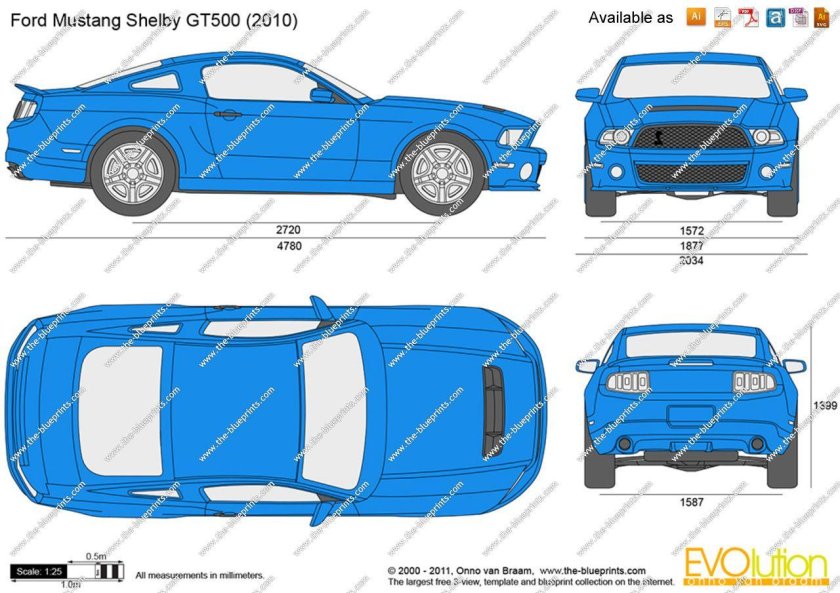 Ford Mustang Shelby gt500 Blueprints