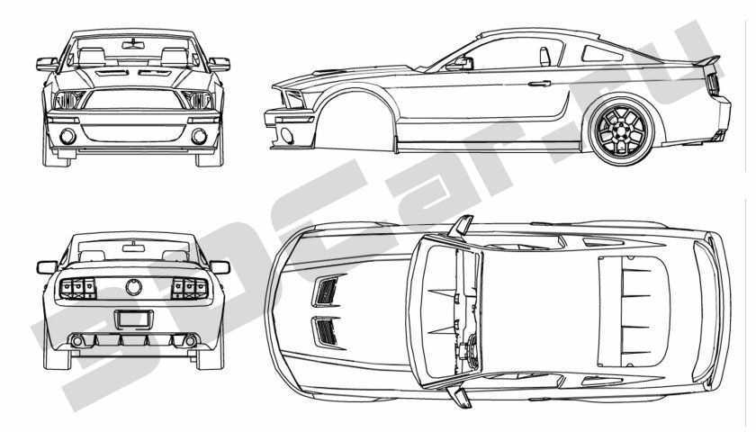 Ford Mustang Shelby gt500 Blueprints