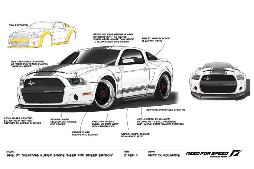 Чертеж Форд Мустанга 2015